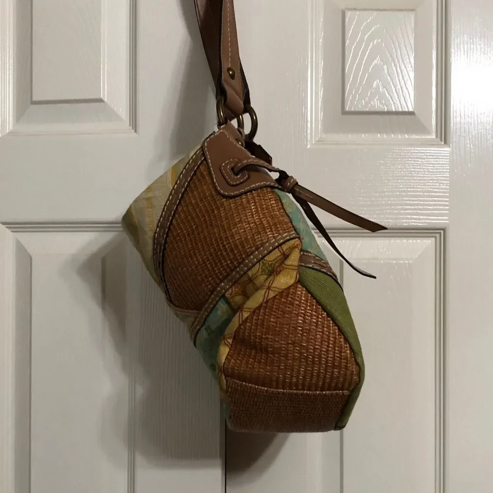 Fossil Purse Patchwork Basket Weave Shoulder Bag